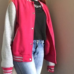 Pink Letterman Jacket